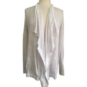 Calvin Klein White cardigan open waterfall Collar Sculptured L/S